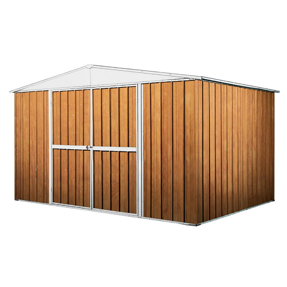 foto del prodotto casetta box da giardino in lamiera di acciaio porta utensili 360x345x212 cm enaudi legno