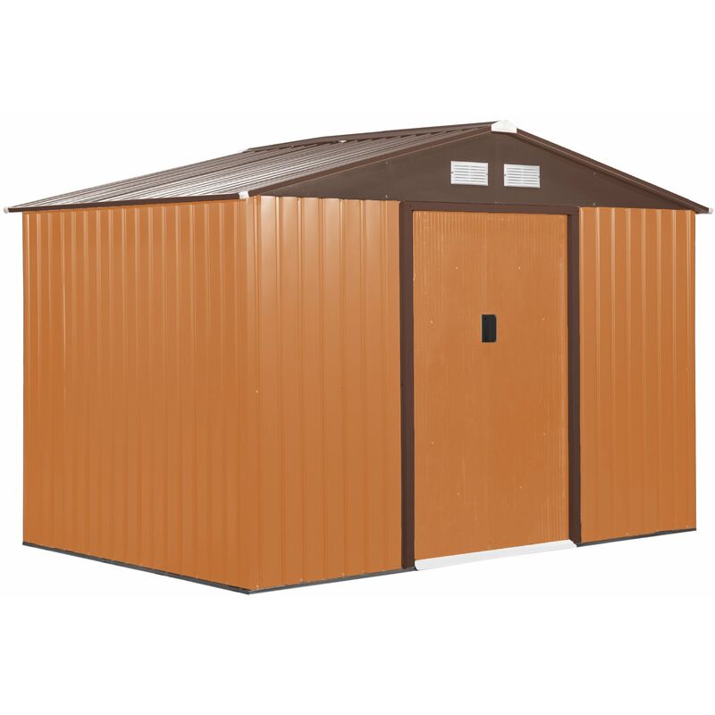 foto del prodotto casetta box da giardino in lamiera ocra 277x191x192 cm