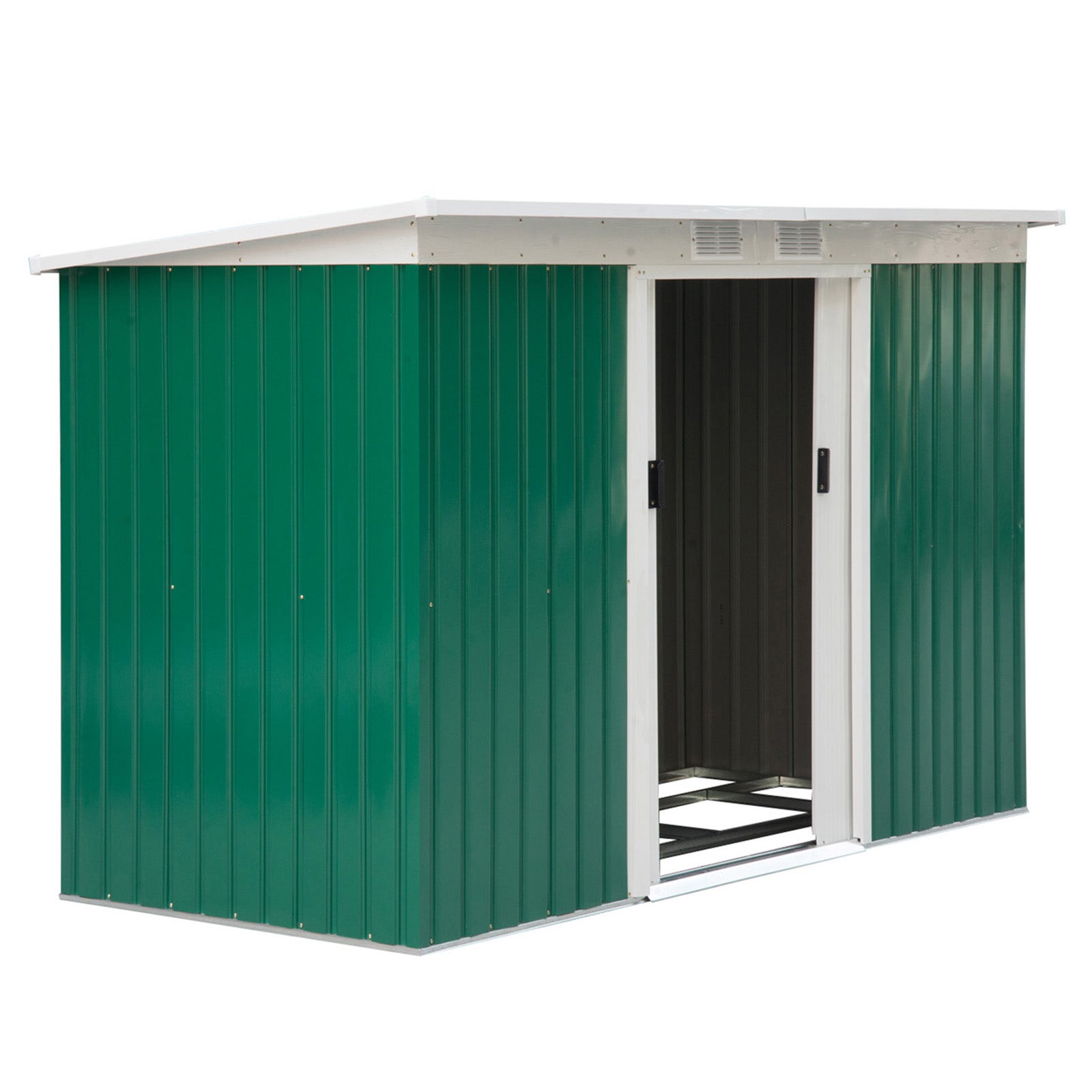 foto del prodotto casetta box da giardino in lamiera verde 277x130x173 cm