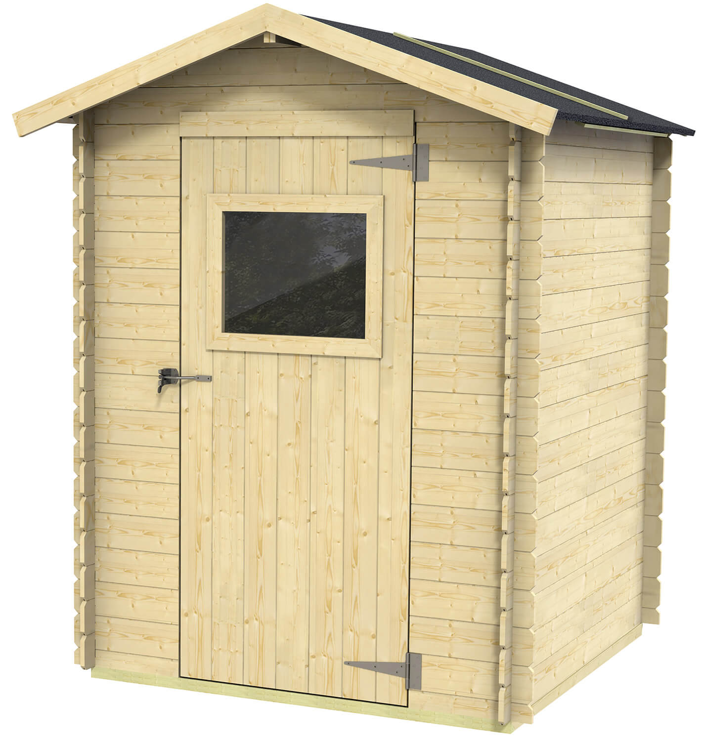 foto del prodotto casetta box da giardino per attrezzi 146x132 cm con porta finestrata in legno naturale