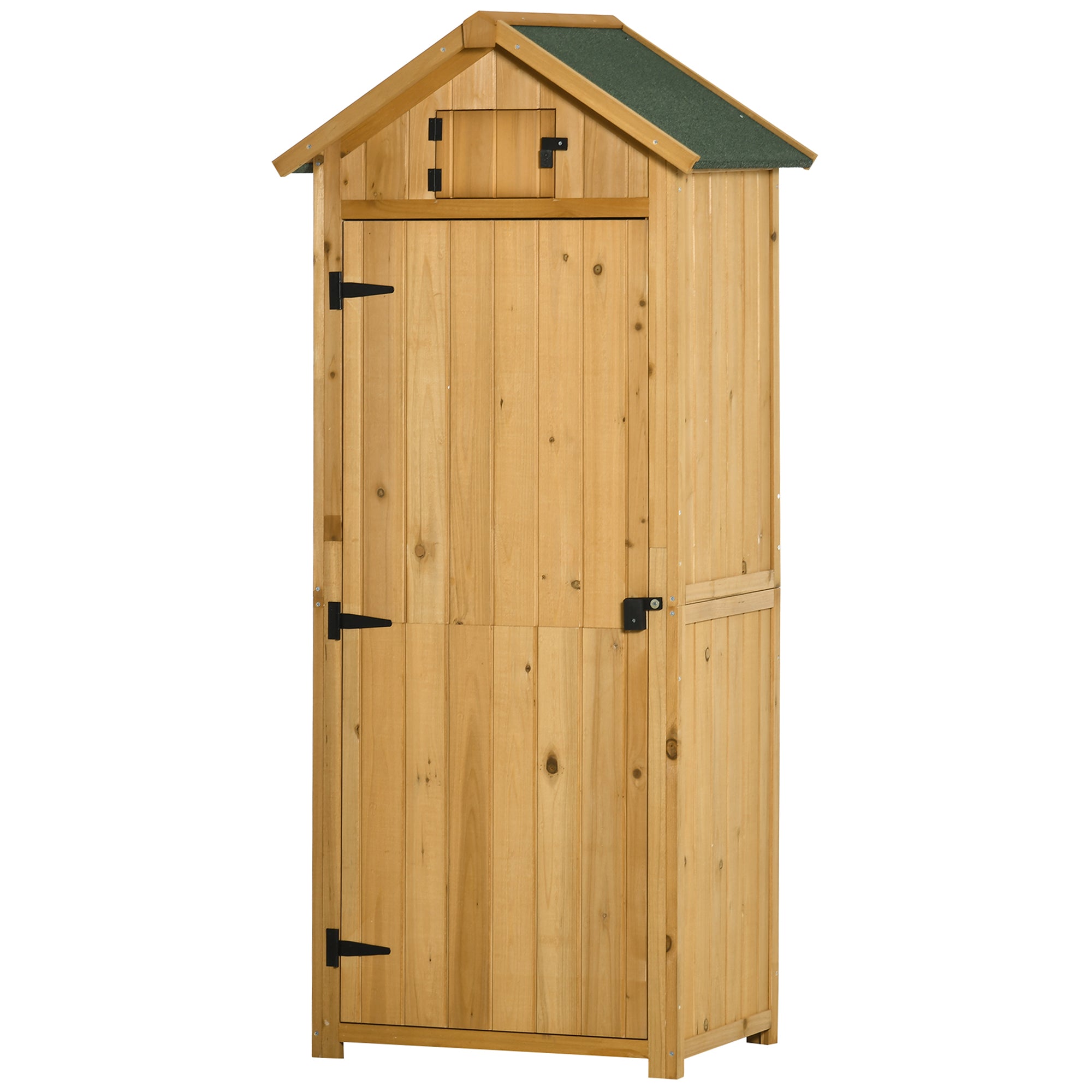 foto del prodotto casetta box da giardino porta utensili 77x54,2x179 cm in legno impermeabile giallo