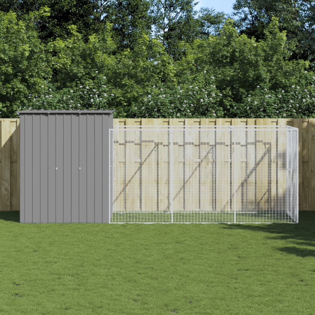 foto del prodotto casetta cani corsa grigio chiaro 165x455x181 cm acciaio zincatocod mxl 69761