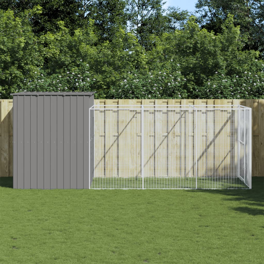 foto del prodotto casetta cani corsa grigio chiaro 214x457x181 cm acciaio zincatocod mxl 93736
