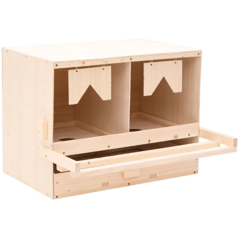 foto del prodotto casetta cova per galline 2 scomparti 63x40x45 cm legno di pino vidaxl