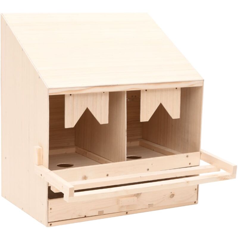 foto del prodotto casetta cova per galline 2 scomparti 63x40x65 cm legno di pino vidaxl