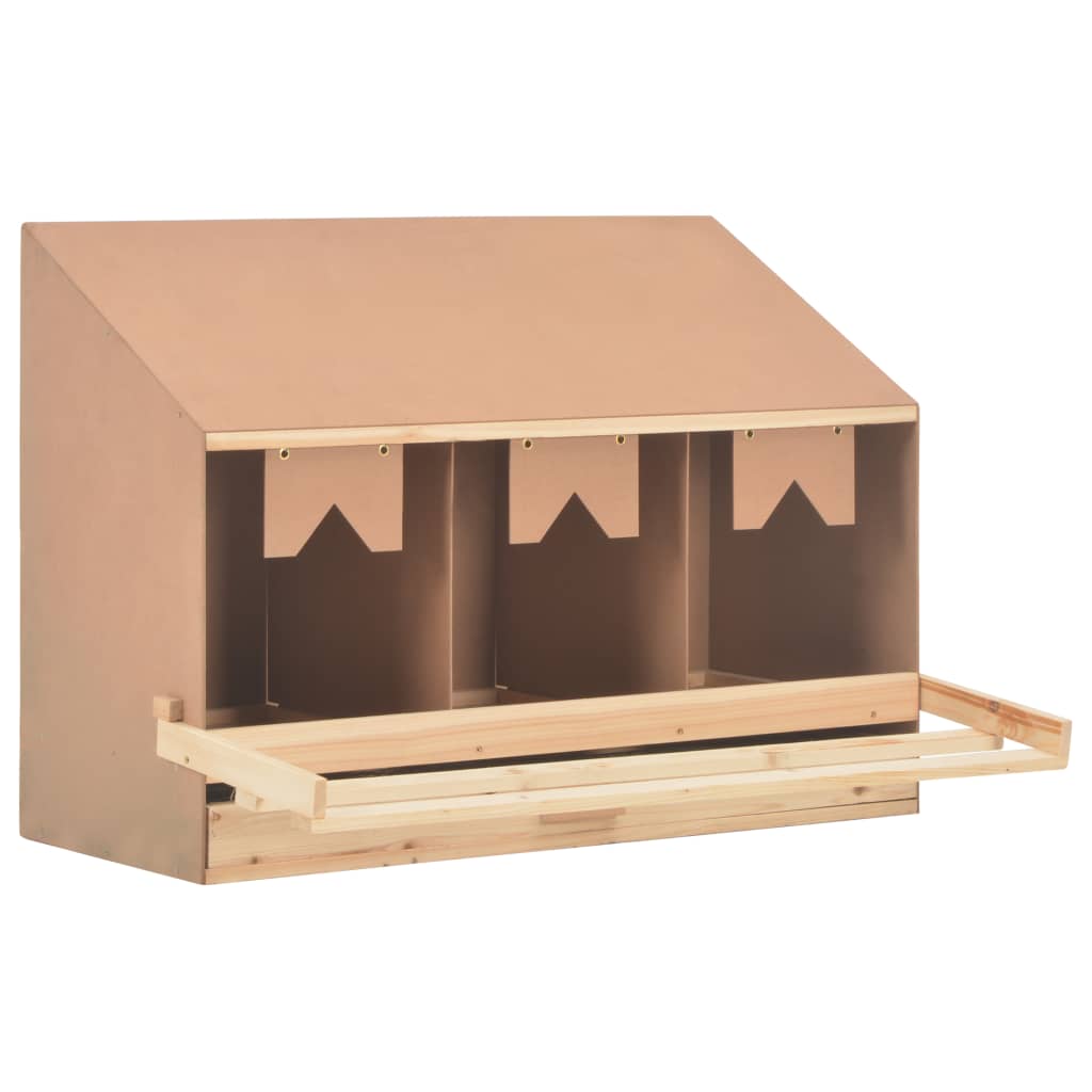 foto del prodotto casetta cova per galline 3 scomparti 93x40x65 cm legno di pino