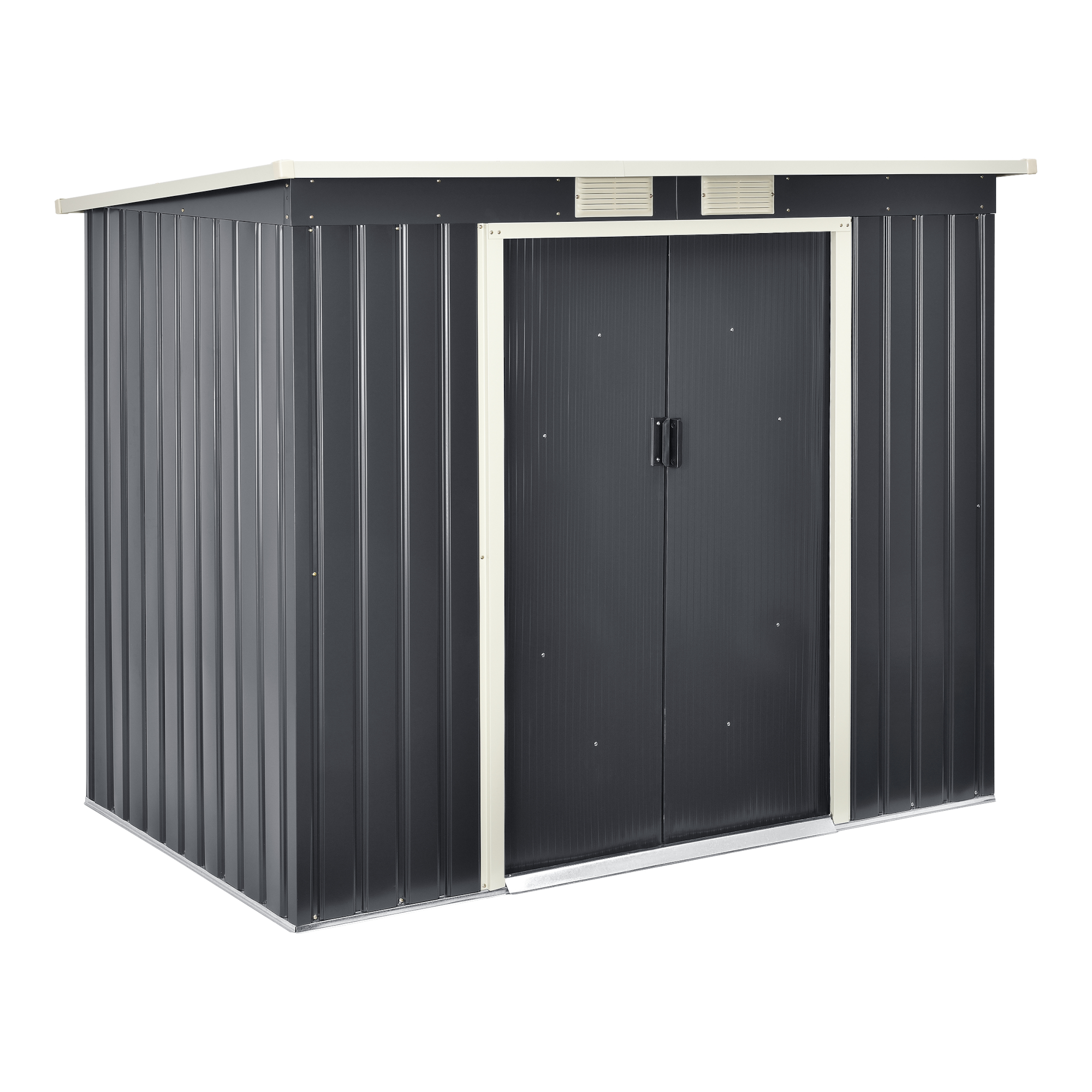 foto del prodotto casetta da giardino 213x130x173 cm box organizzatore deposito stoccaggio in lamiera zincata con cornice di base in