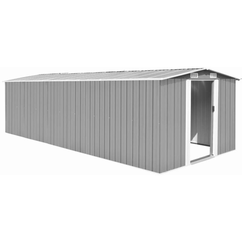 foto del prodotto casetta da giardino 257x580x181 cm in metallo grigio vidaxl
