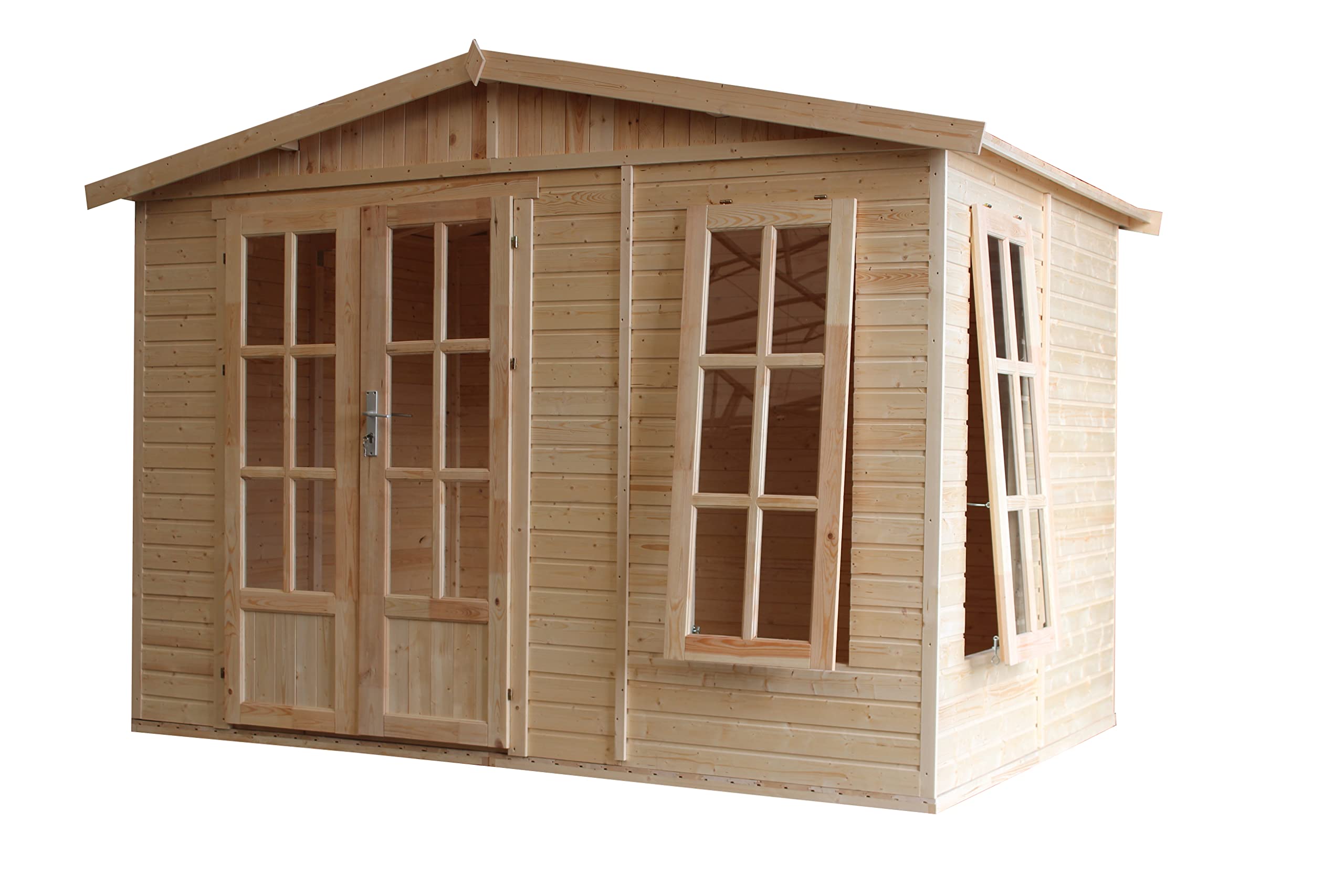 foto del prodotto casetta da giardino 6m2 con tegole bituminose timbela m334fb h334fbbrown