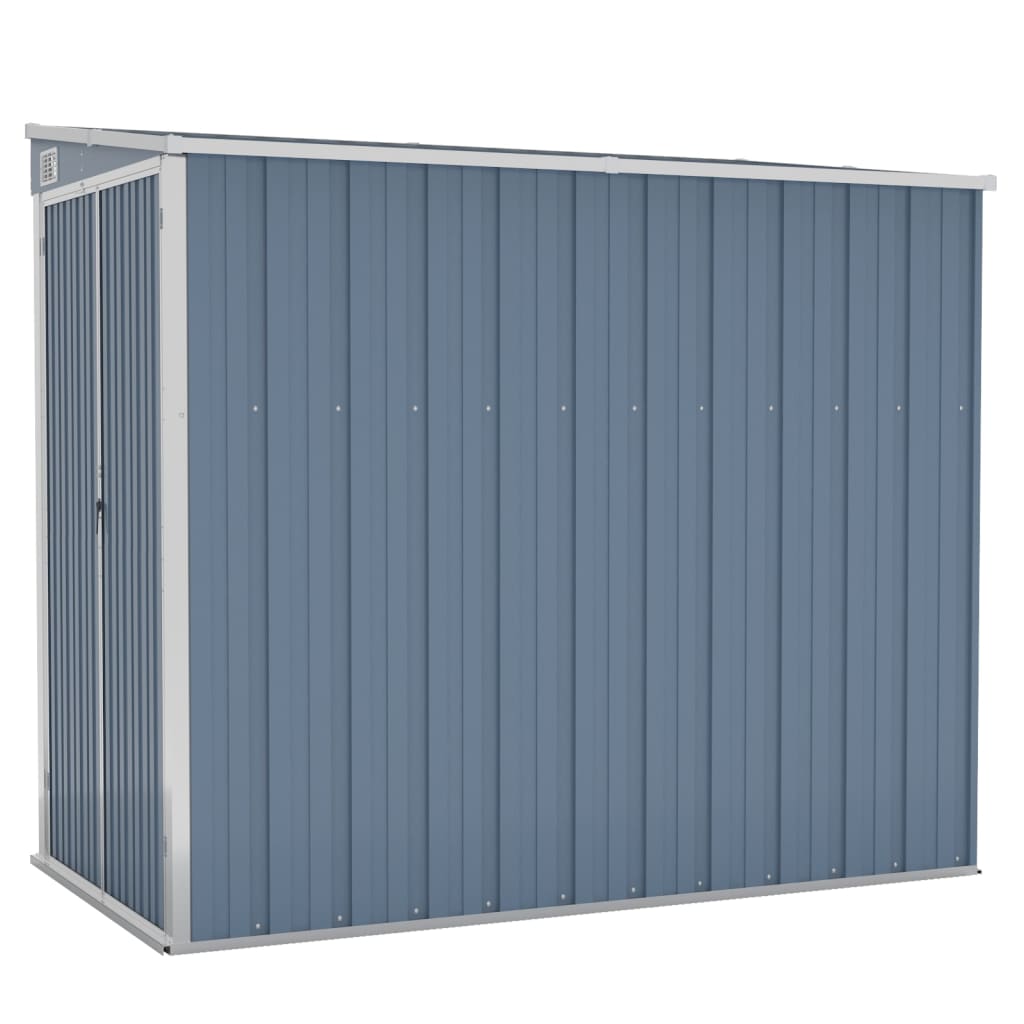 foto del prodotto casetta da giardino capannone per cabina capannone per la casa capannone per esterni capannone per attrezzi robusto montaggio a parete 118 x 194 x 178 cm acciaio zincato grigio 02 0022332