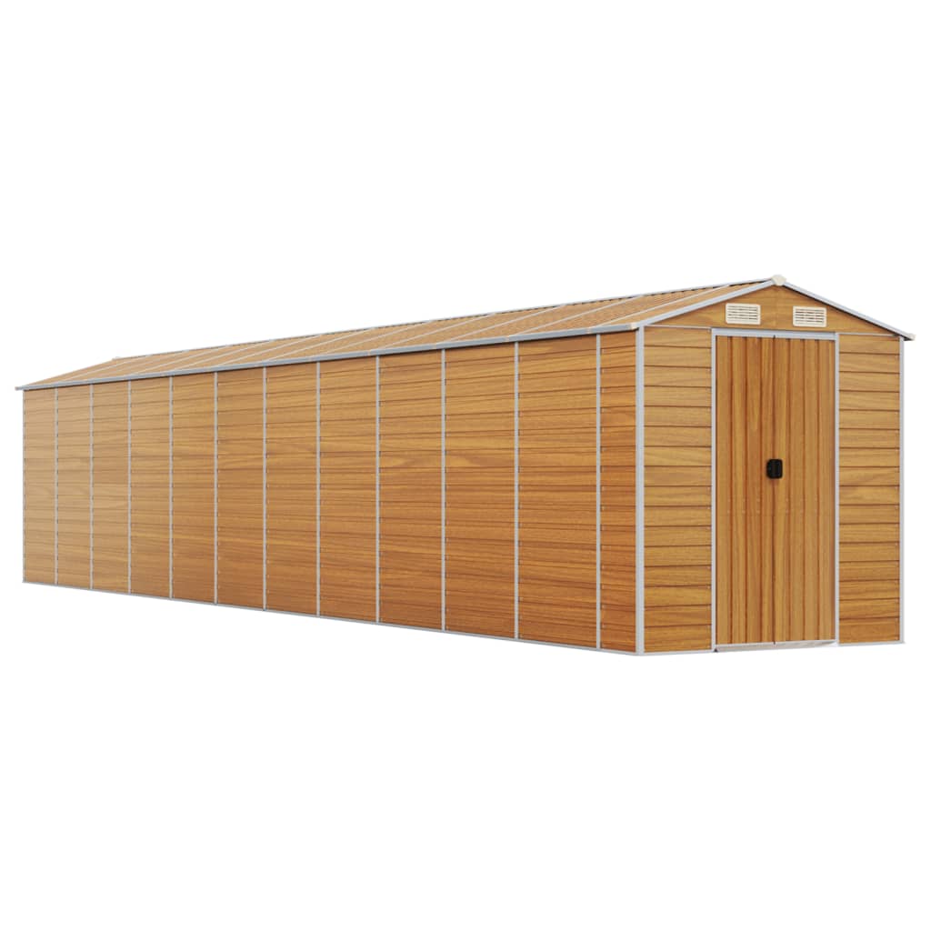 foto del prodotto casetta da giardino capannone per cabina capannone per la casa capannone per esterni capannone per attrezzi robusto trasparente 191 x 980 x 198 cm acciaio zincato marrone 02 0022298