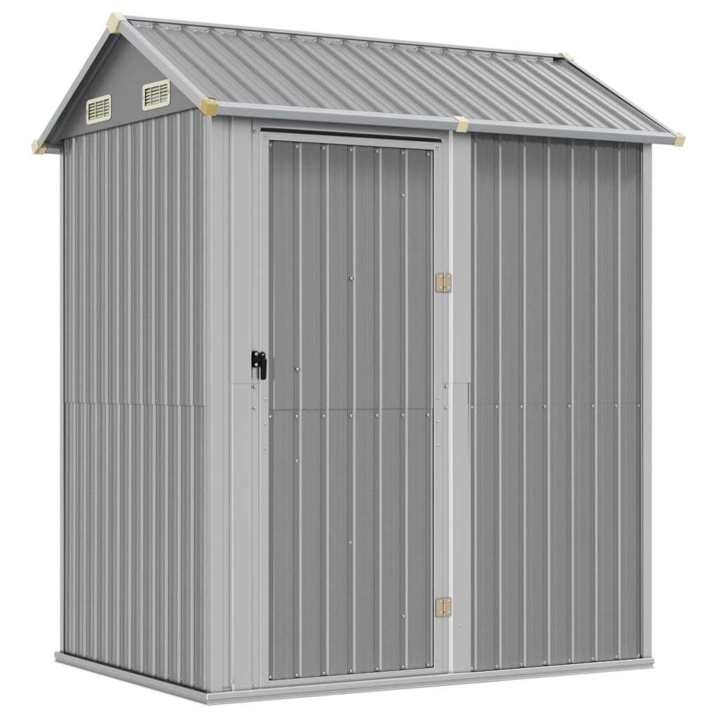 foto del prodotto casetta da giardino capannone per cabina capannone per la casa capannone per esterni capannone per attrezzi robusto trasparente 192 x 152,5 x 237 cm acciaio zincato grigio 02 0022254