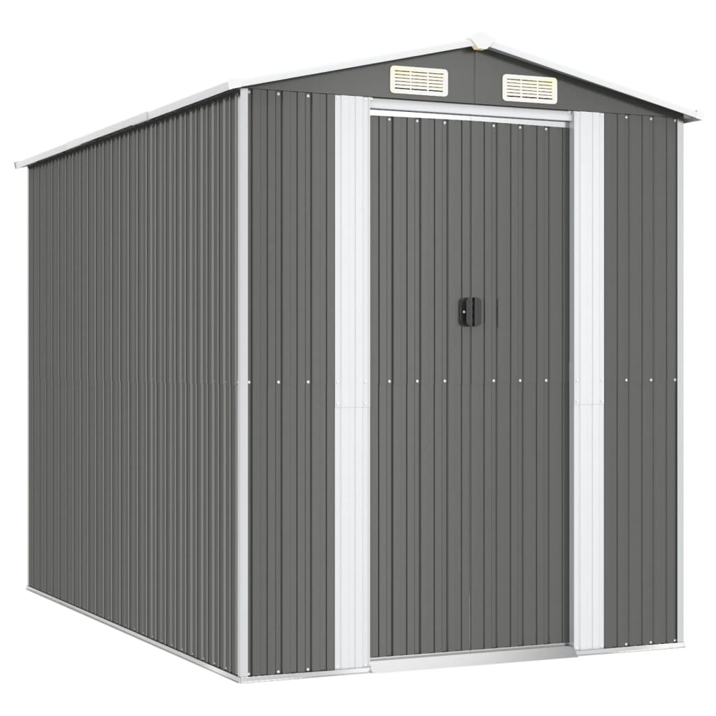 foto del prodotto casetta da giardino capannone per cabina capannone per la casa capannone per esterni capannone per attrezzi robusto trasparente 192 x 274 x 223 cm acciaio zincato grigio 02 0022256