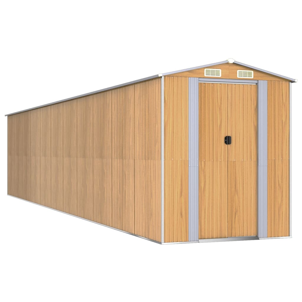 foto del prodotto casetta da giardino capannone per cabina capannone per la casa capannone per esterni capannone per attrezzi robusto trasparente 192 x 938 x 223 cm acciaio zincato marrone 02 0022311