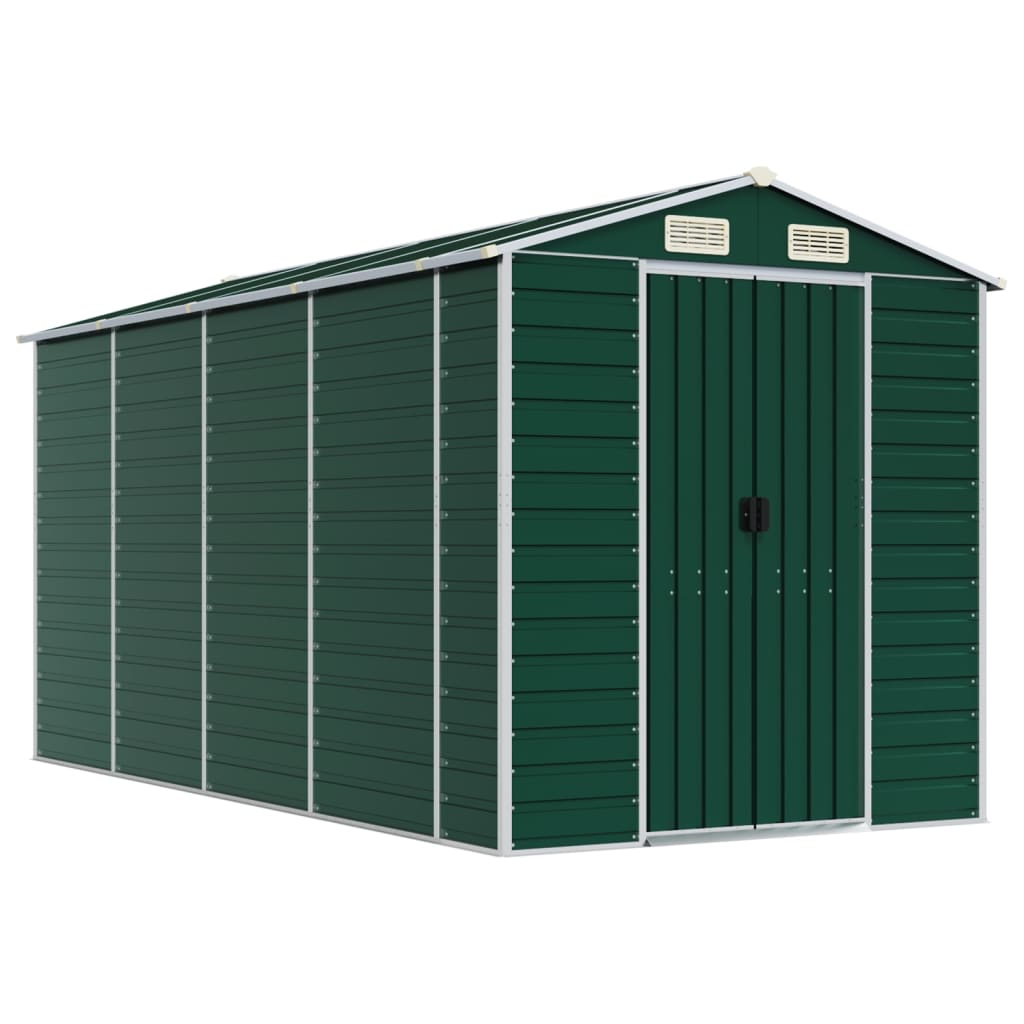 foto del prodotto casetta da giardino casetta per cabina deposito casetta per casa casetta per attrezzi da esterno robusta 191 x 385 x 198 cm acciaio zincato verde 02 0022350