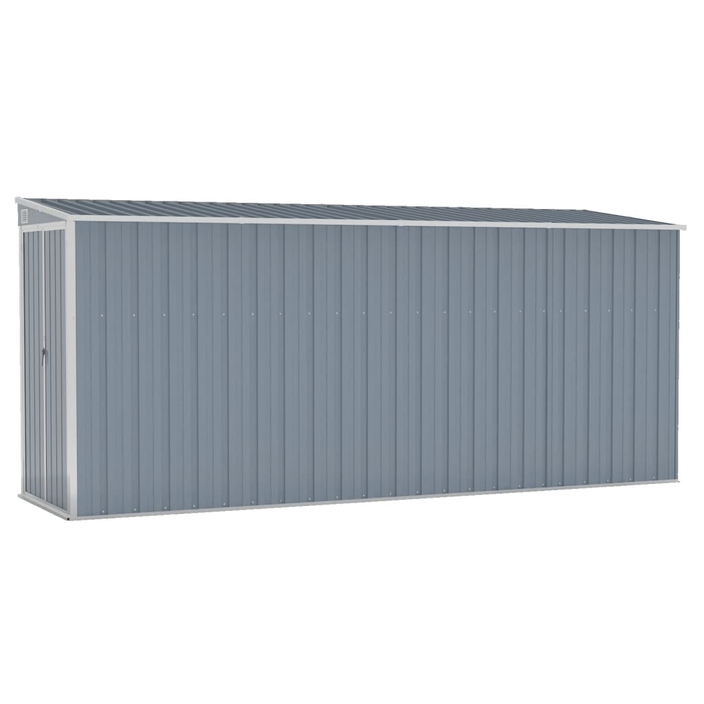 foto del prodotto casetta da giardino casetta per cabina rimessa per ripostiglio casetta per esterni casetta per attrezzi robusta da parete 118 x 382 x 178 cm acciaio zincato grigio 02 0022334