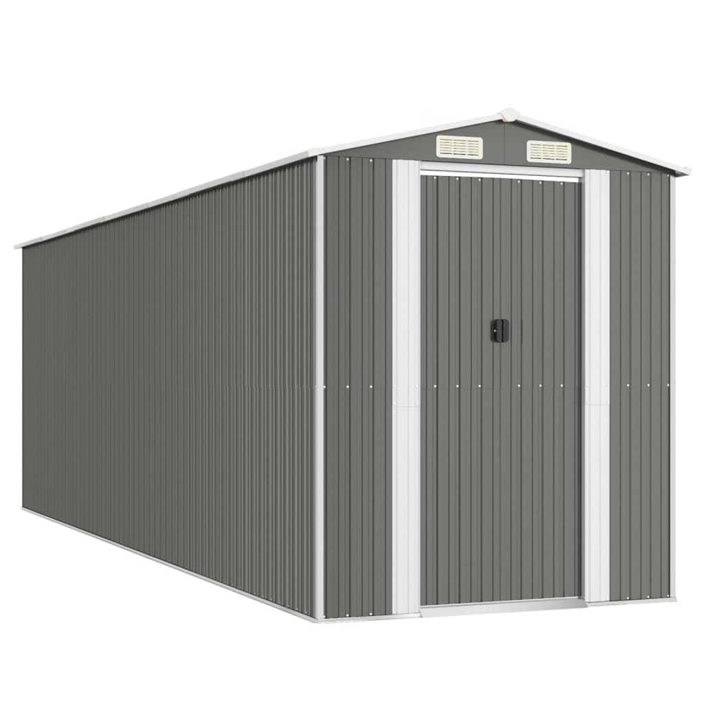 foto del prodotto casetta da giardino casetta per cabine casetta per riporre gli attrezzi casetta per esterni capanno per attrezzi robusto trasparente 192 x 606 x 223 cm acciaio zincato grigio 02 0022260