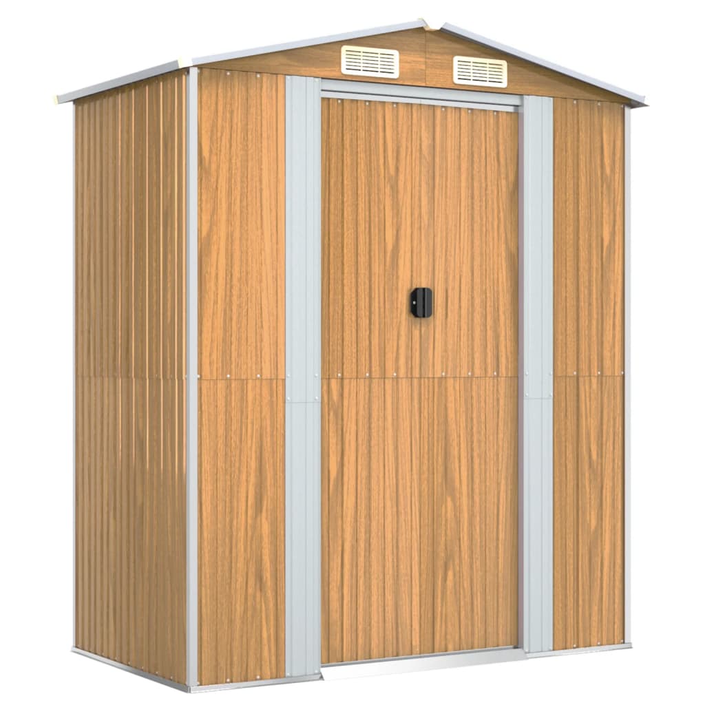 foto del prodotto casetta da giardino casetta per cabine casetta per riporre gli attrezzi casetta per esterni casetta per attrezzi robusta trasparente 192 x 108 x 223 cm acciaio zincato marrone 02 0022300