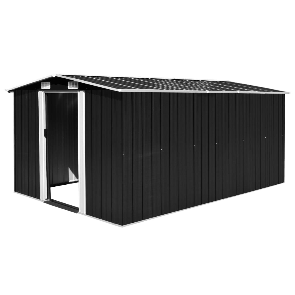 foto del prodotto casetta da giardino casetta per cabine ripostiglio casetta per casetta per esterni casetta per attrezzi robusta 257 x 392 x 181 cm metallo antracite 02 0022166