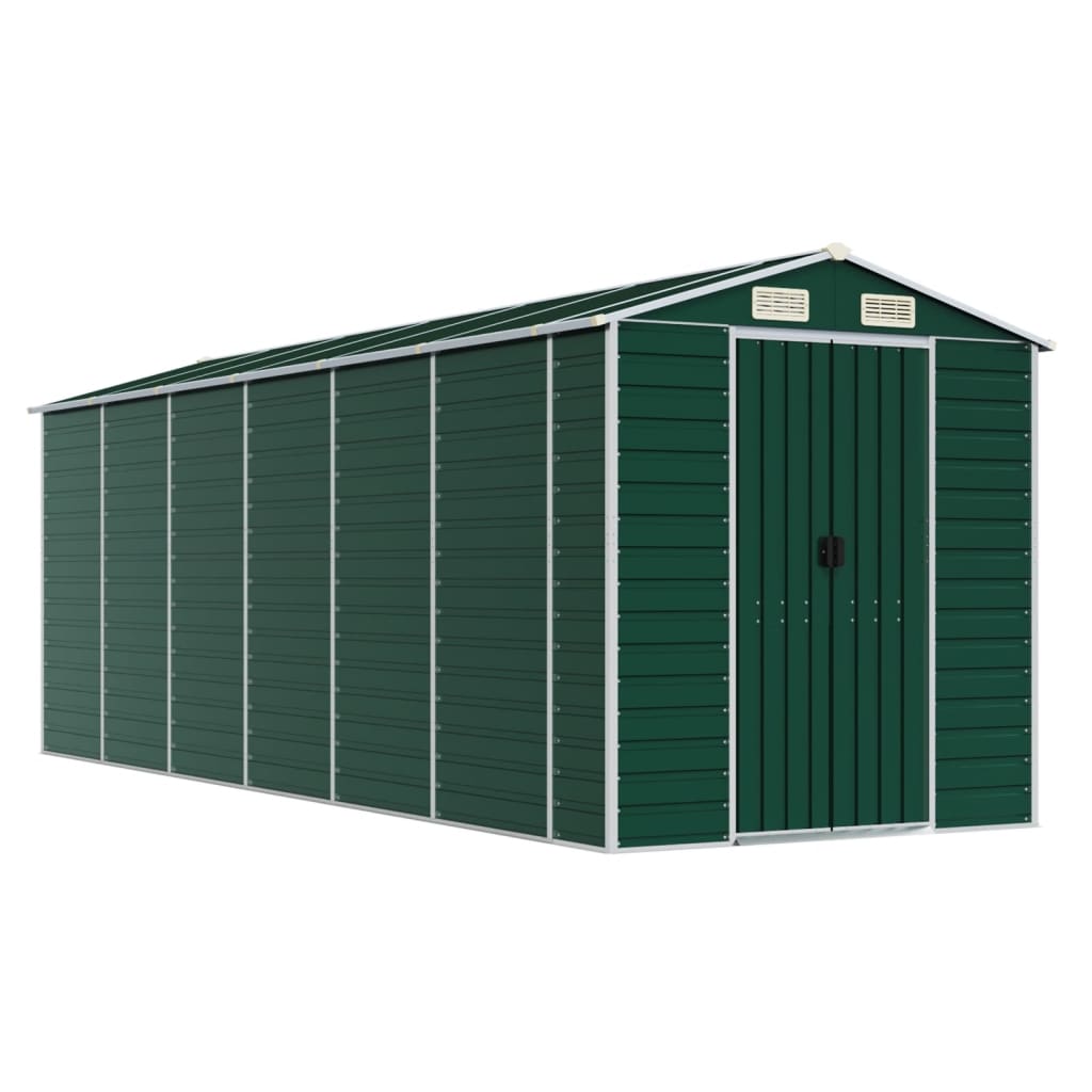 foto del prodotto casetta da giardino casetta per cabine ripostiglio casetta per la casa casetta per attrezzi da esterno robusta 191 x 555 x 198 cm acciaio zincato verde 02 0022352