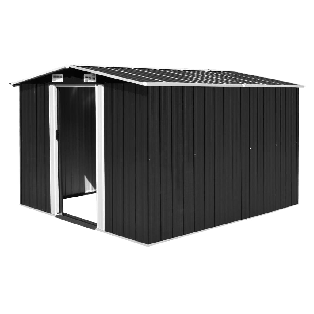 foto del prodotto casetta da giardino casetta per cabine ripostiglio casetta per la casa casetta per attrezzi da esterno robusta 257 x 298 x 178 cm metallo antracite 02 0022162