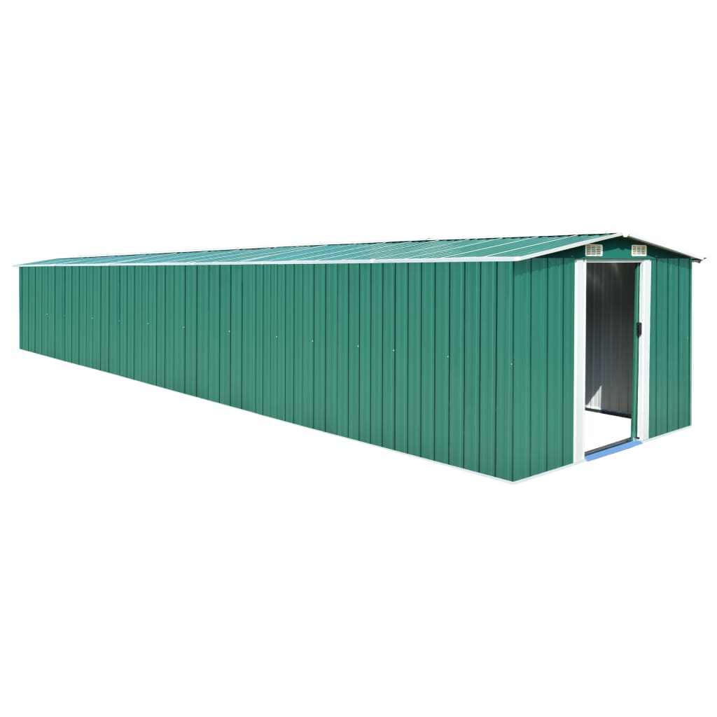 foto del prodotto casetta da giardino casetta per cabine ripostiglio casetta per la casa casetta per attrezzi da esterno robusta 257 x 779 x 181 cm acciaio zincato verde 02 0022373