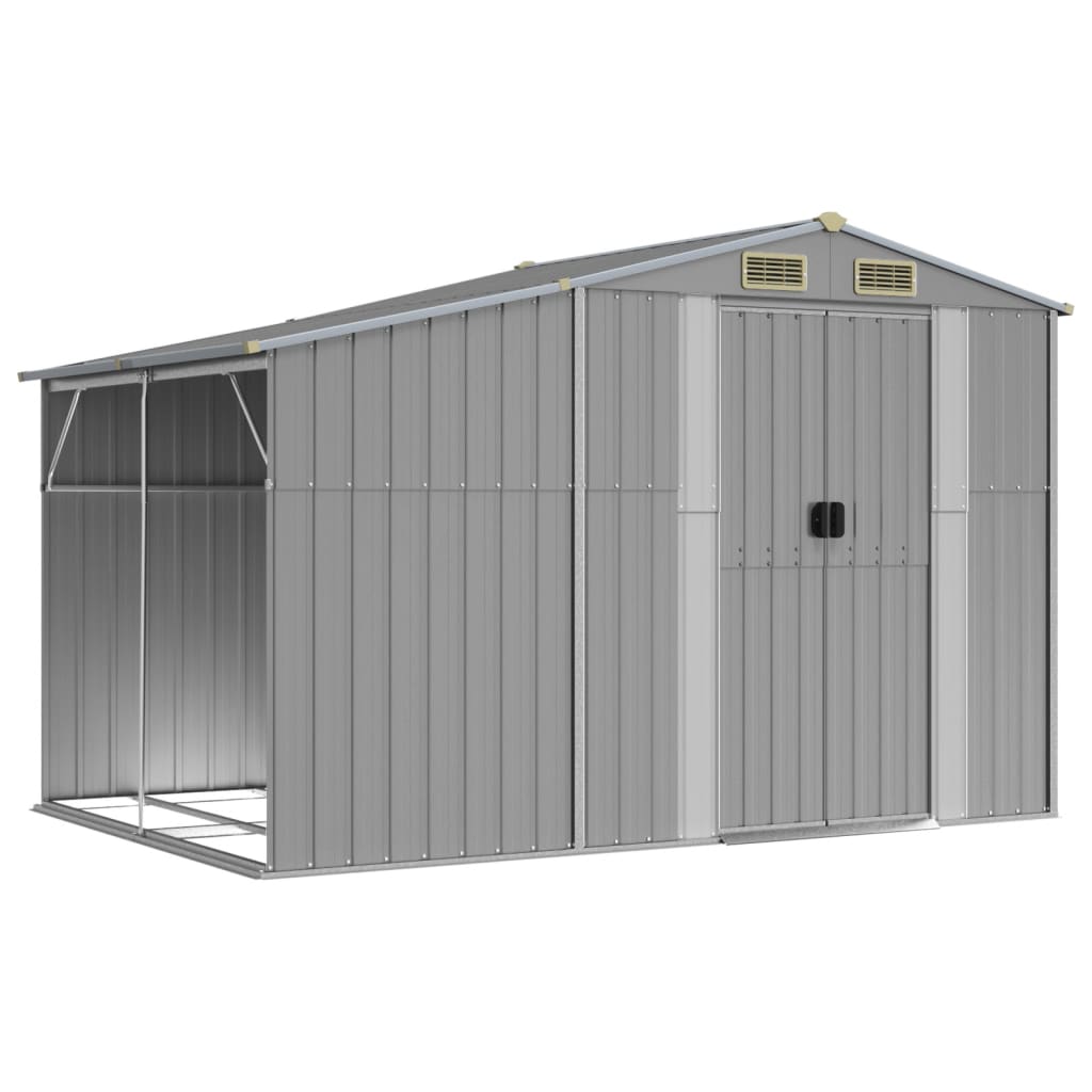 foto del prodotto casetta da giardino casetta per cabine ripostiglio casetta per la casa casetta per attrezzi da esterno robusta 277 x 192,5 x 179 cm acciaio zincato grigio 02 0022236