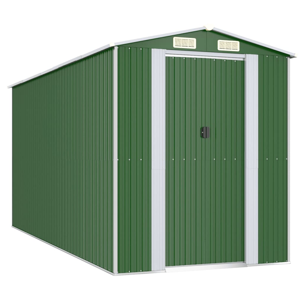 foto del prodotto casetta da giardino casetta per cabine ripostiglio casetta per la casa casetta per esterni robusta 192 x 440 x 223 cm acciaio zincato verde 02 0022364 2