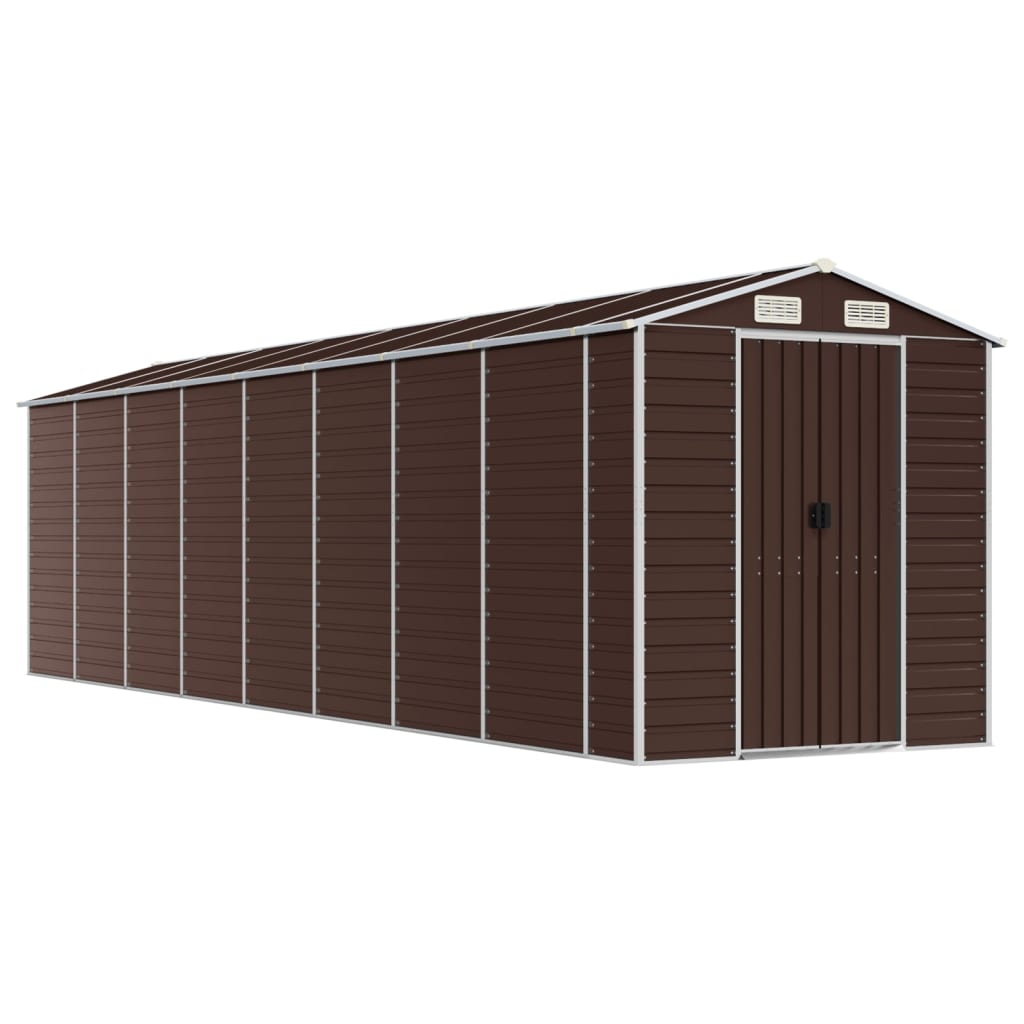 foto del prodotto casetta da giardino casetta per capanni casetta per riporre gli attrezzi casetta per esterni robusta 191 x 725 x 198 cm acciaio zincato marrone 02 0022275