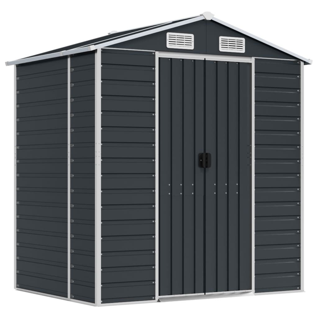 foto del prodotto casetta da giardino casetta per capanni casetta per ripostigli casetta per attrezzi da esterno robusta 191 x 130 x 198 cm acciaio zincato antracite 02 0022183