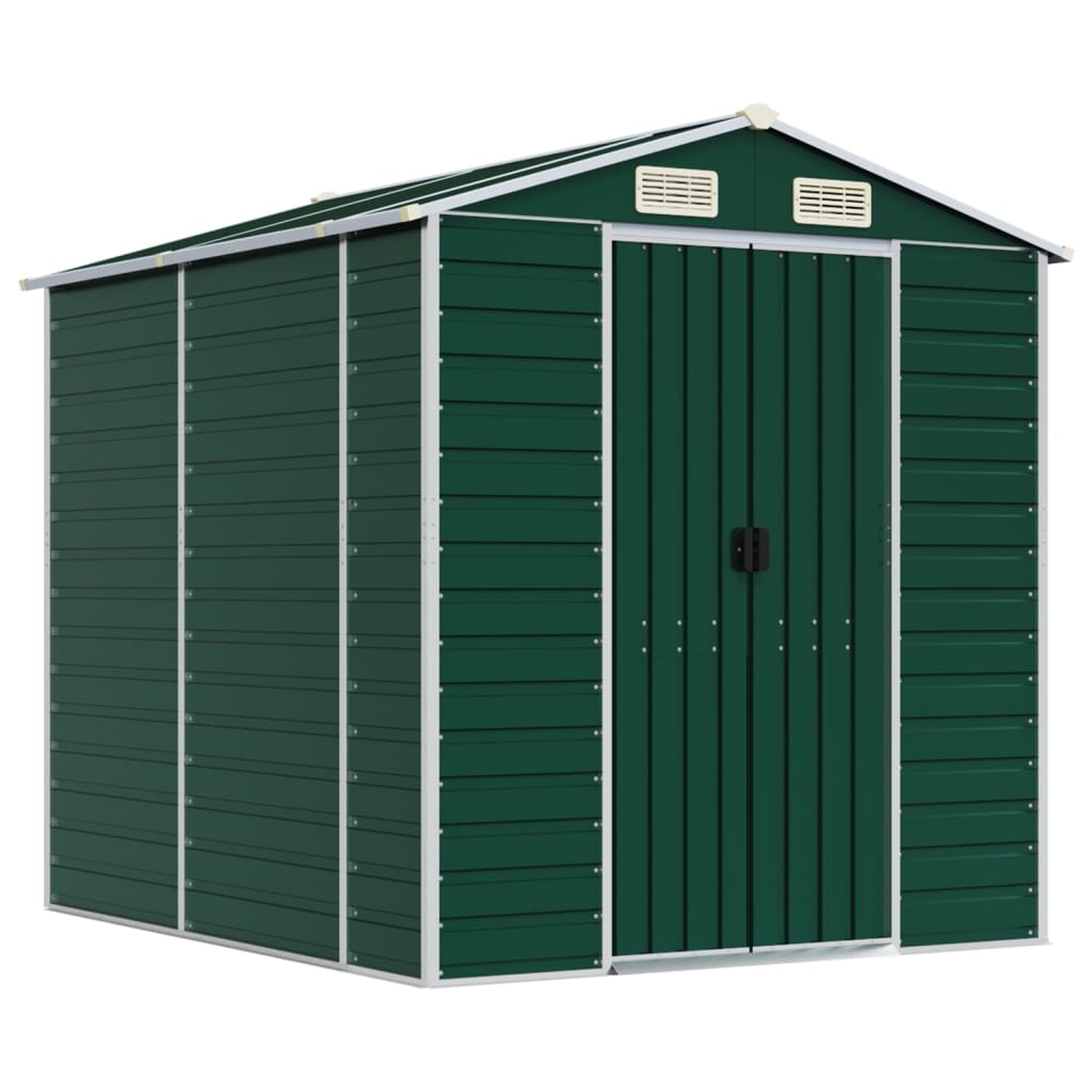 foto del prodotto casetta da giardino casetta per capanni casetta per ripostigli casetta per attrezzi da esterno robusta 191 x 215 x 198 cm acciaio zincato verde 02 0022348