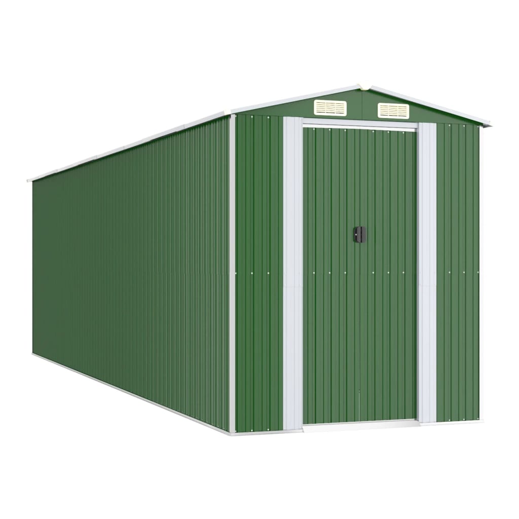 foto del prodotto casetta da giardino casetta per capanni casetta per ripostigli casetta per attrezzi da esterno robusta 192 x 689 x 223 cm acciaio zincato verde 02 0022367