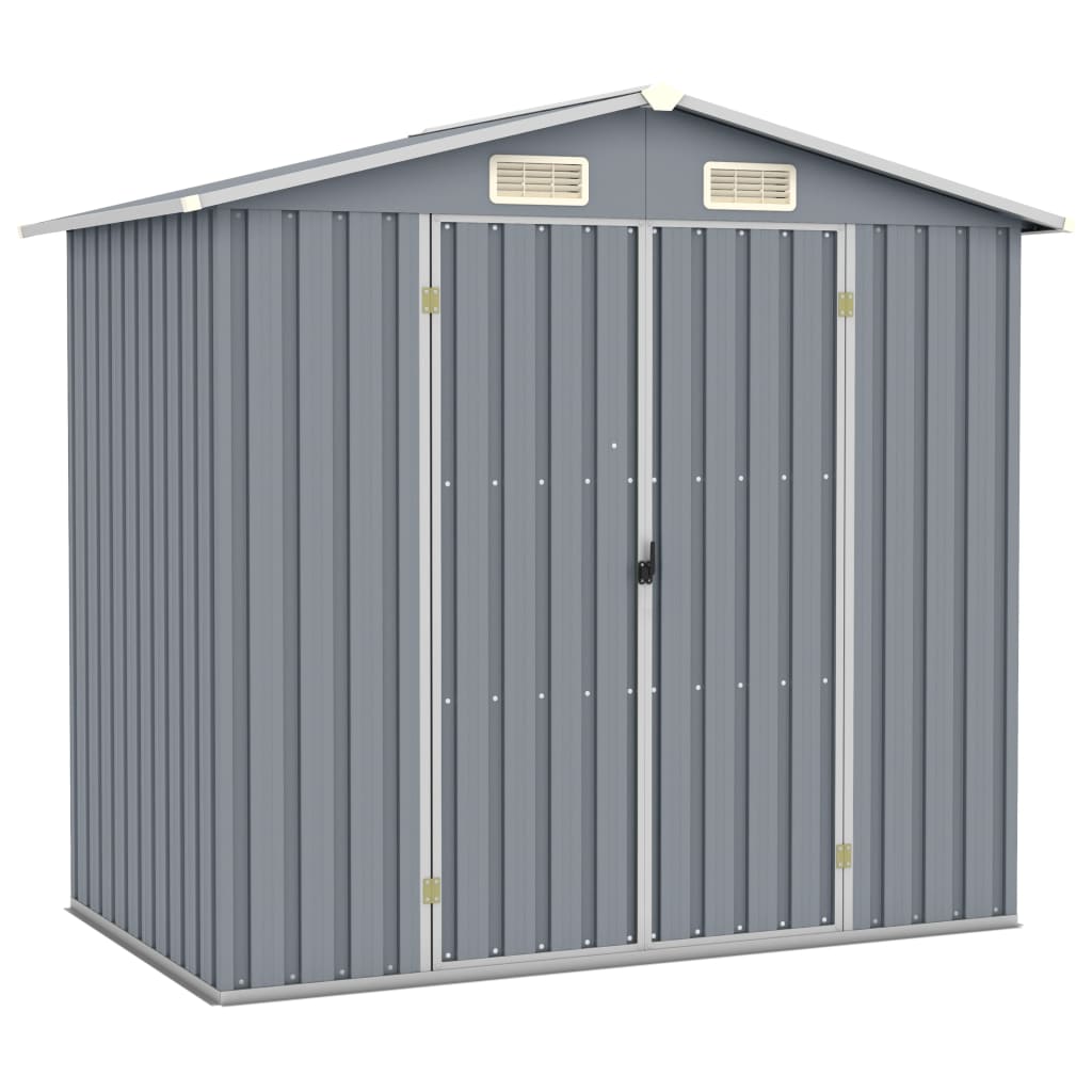 foto del prodotto casetta da giardino casetta per capanni casetta per ripostigli casetta per attrezzi da esterno robusta 205 x 129 x 183 cm acciaio zincato grigio 02 0022232