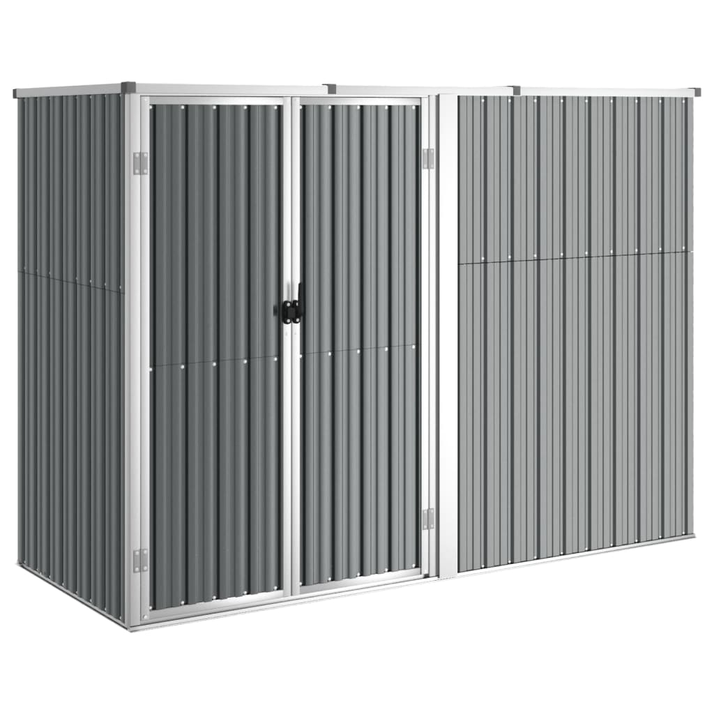 foto del prodotto casetta da giardino casetta per capanni casetta per ripostigli casetta per attrezzi da esterno robusta 225 x 89 x 161 cm acciaio zincato grigio 02 0022416