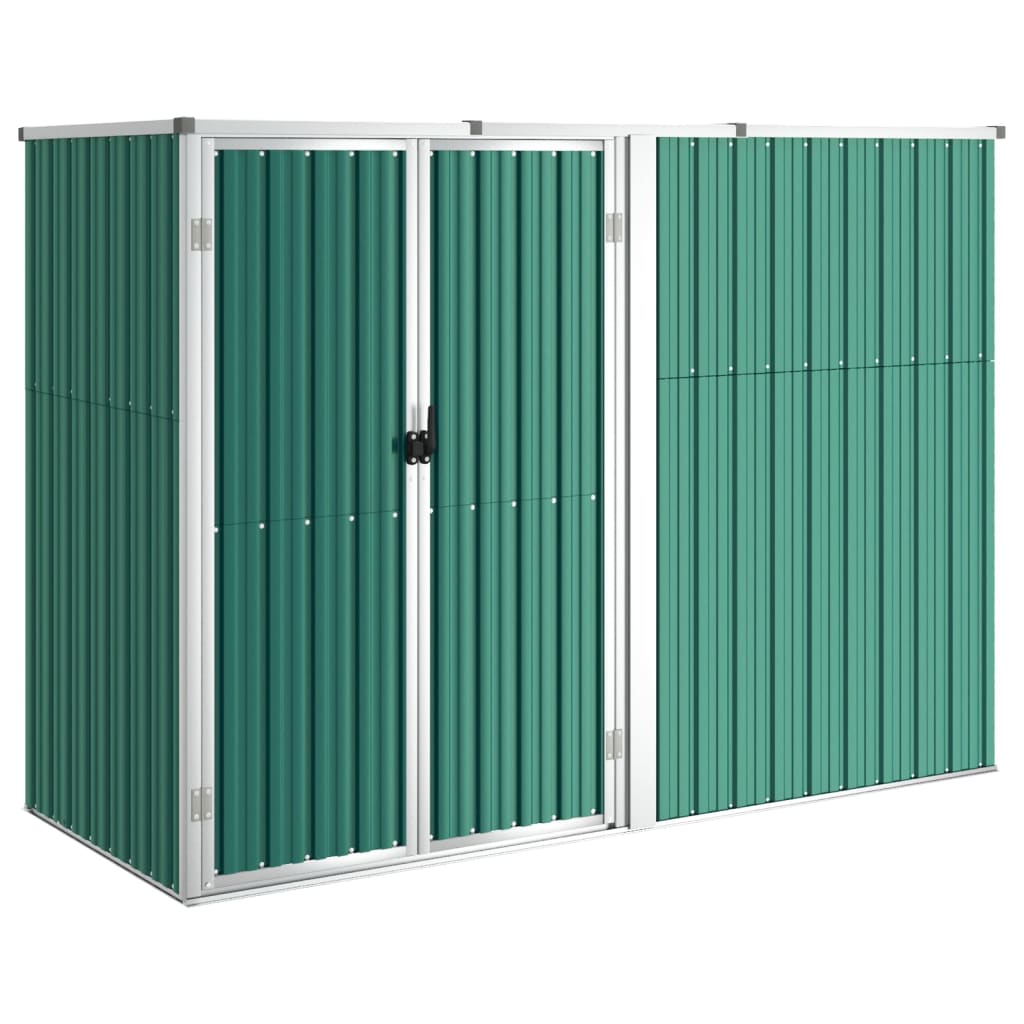 foto del prodotto casetta da giardino casetta per capanni casetta per ripostigli casetta per attrezzi da esterno robusta 225 x 89 x 161 cm acciaio zincato verde 02 0022430