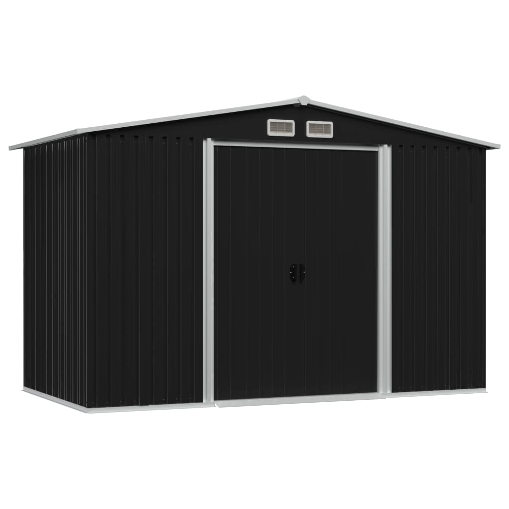 foto del prodotto casetta da giardino casetta per capanni casetta per ripostigli casetta per esterni casetta per attrezzi robusto acciaio 257 x 205 x 178 cm antracite 02 0022384