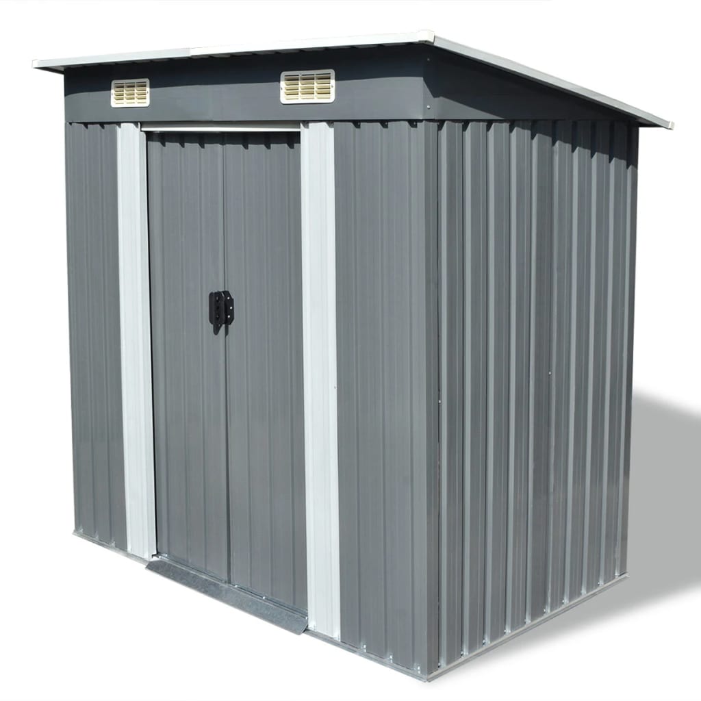foto del prodotto casetta da giardino casetta per capanni casetta per ripostigli casetta per esterni casetta per attrezzi robusto grigio metallo 02 0022341