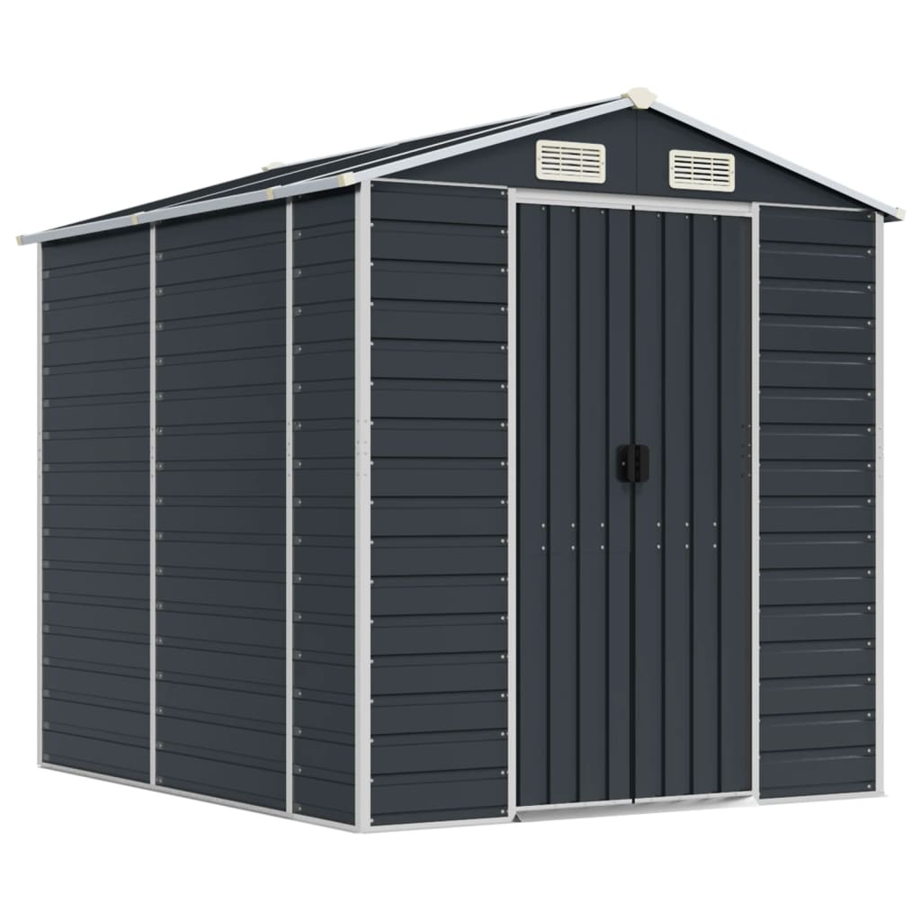 foto del prodotto casetta da giardino casetta ripostiglio casetta da esterno casetta per attrezzi robusta 191 x 215 x 198 cm acciaio zincato antracite 02 0022184