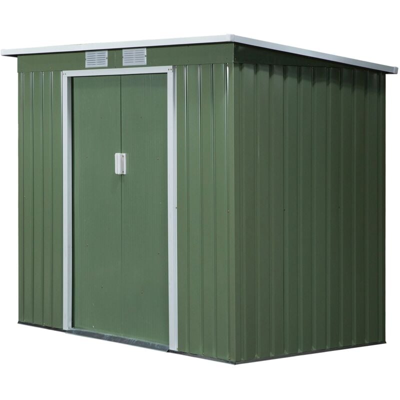 foto del prodotto casetta da giardino con doppia porta tetto inclinato e prese d aria outsunny