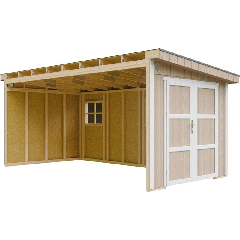 foto del prodotto casetta da giardino di qualit premium 11,47 m h231x248x530 cm costruzione in pannelli lp smartside senza pavimento e parete laterale