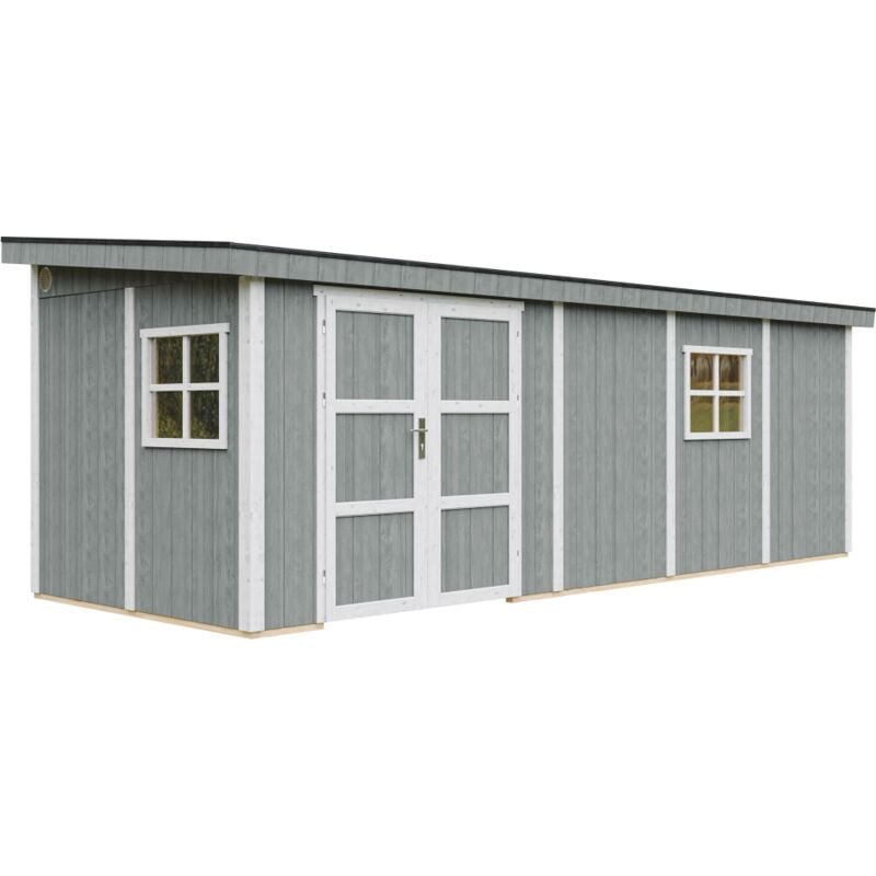 foto del prodotto casetta da giardino di qualit premium 14,3 m h231x248x648 cm costruzione in pannelli lp smartside senza pavimento e parete laterale timbela