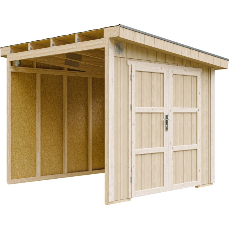 foto del prodotto casetta da giardino di qualit premium 5,9 m h231x248x294 cm costruzione in pannelli lp smartside senza pavimento e parete laterale timbela