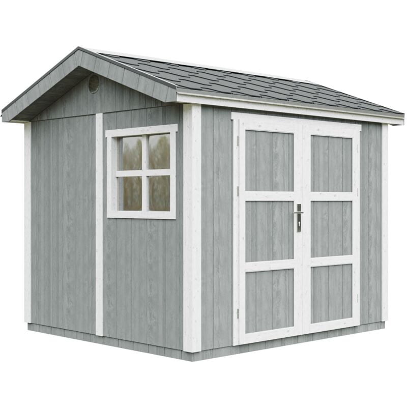 foto del prodotto casetta da giardino di qualit premium 5,9 m h252x250x294 cm costruzione in pannelli lp smartside con pavimento e tegole bituminose timbela