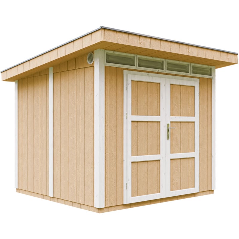 foto del prodotto casetta da giardino di qualit premium 5,9m l279xw293cm con pavimento, tegole bituminose,set di vernici costruzione con pannelli lp smartside