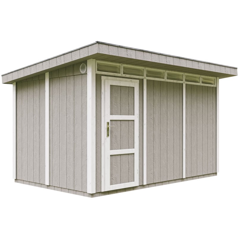 foto del prodotto casetta da giardino di qualit premium 8,7m l412xw279cm con pavimento, tegole bituminose,set di vernici costruzione con pannelli lp smartside