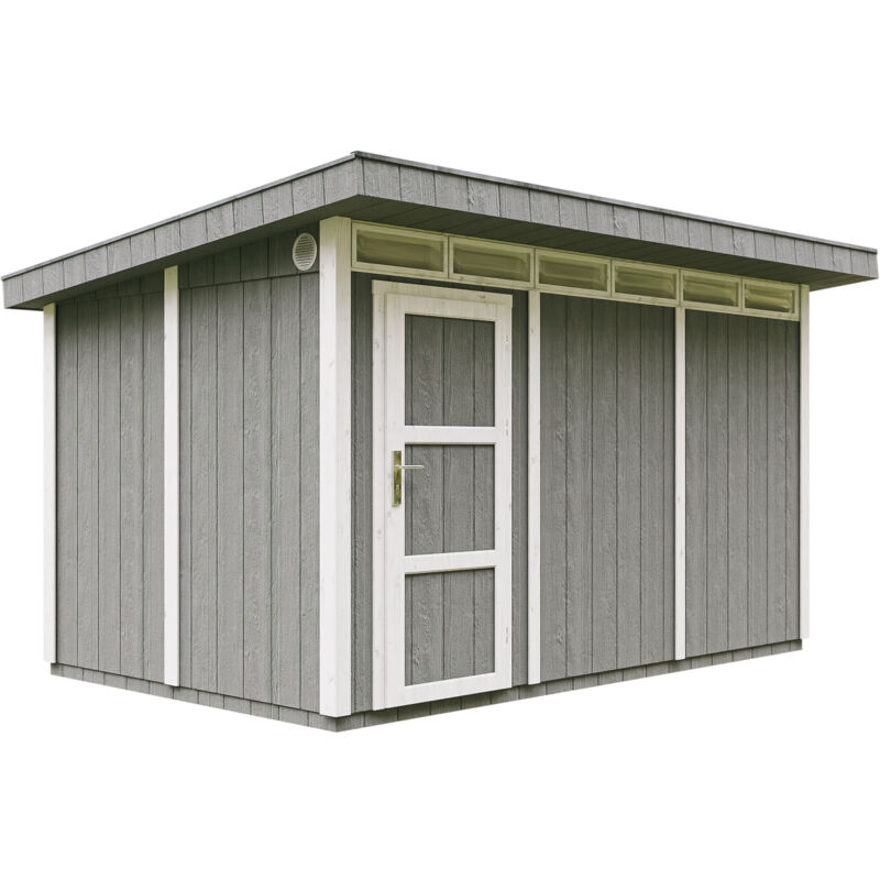 foto del prodotto casetta da giardino di qualit premium 8,7m l412xw279cm con pavimento, tegole bituminose,set di vernici costruzione con pannelli lp smartside