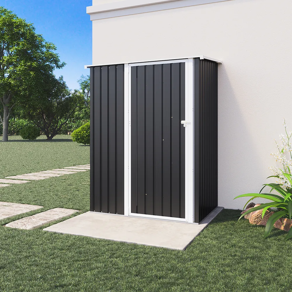 foto del prodotto casetta da giardino in acciaio zincato nero 1,51x1,03xh1,96 m 48kg 1,55 metri quadri