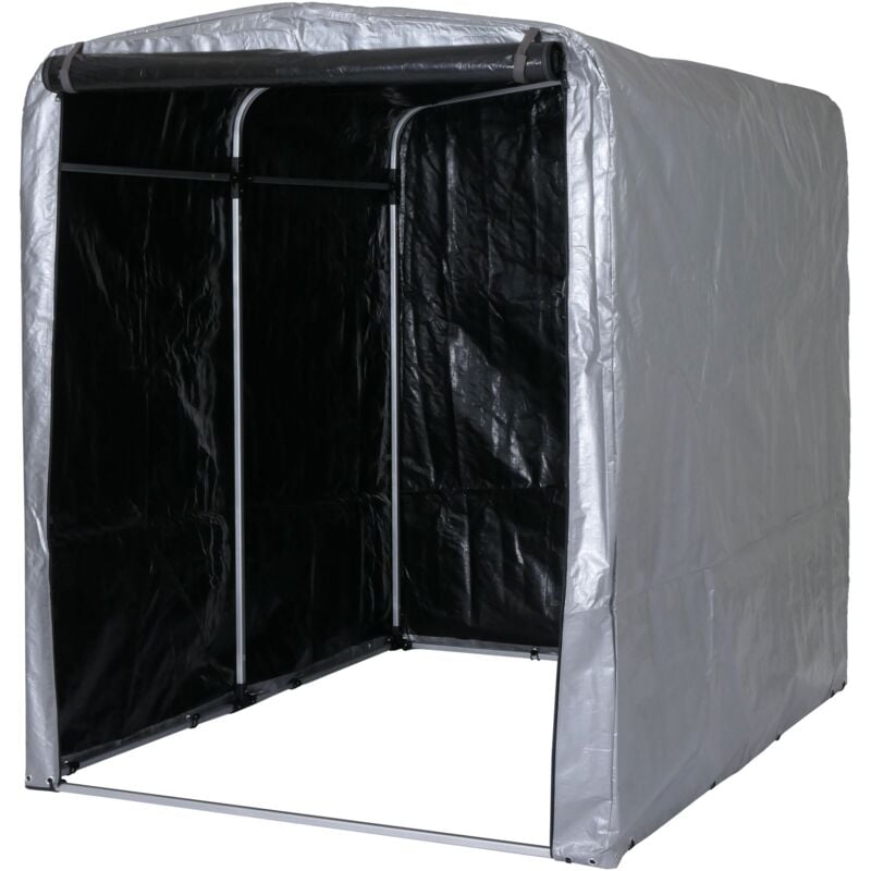 foto del prodotto casetta da giardino in alluminio per esterni deposito vario impermeabile protezione uv 201x157x201 cm argento 040005736