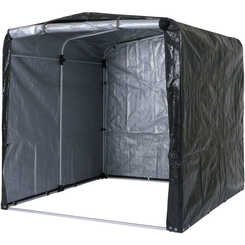 foto del prodotto casetta da giardino in alluminio per esterni deposito vario impermeabile protezione uv 201x201x201 cm antracite 040005734