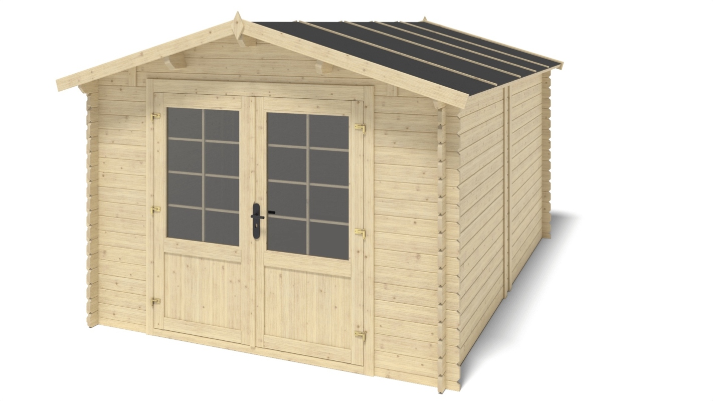 foto del prodotto casetta da giardino in legno 12m2 3x4m 28mm colore naturale dom661 altanka